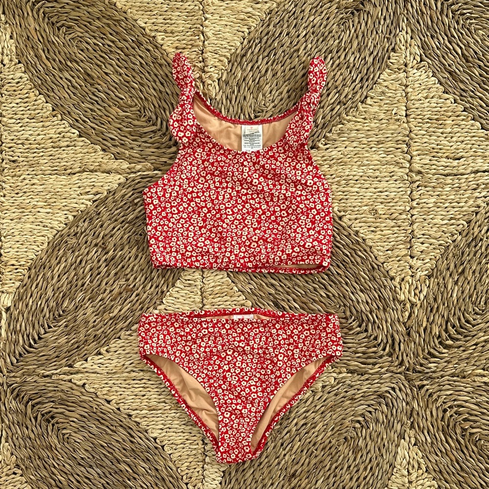 Crewcuts Red Floral Bikini Set